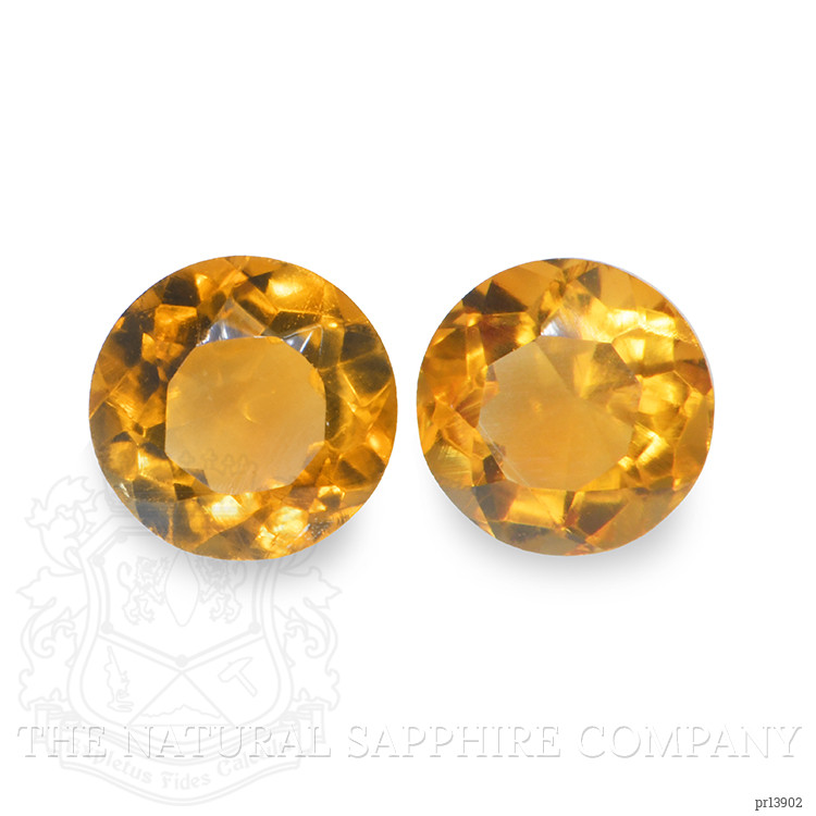0.88 Ct.Tw. Yellowish Orange Madeira Citrine Pair from Brazil