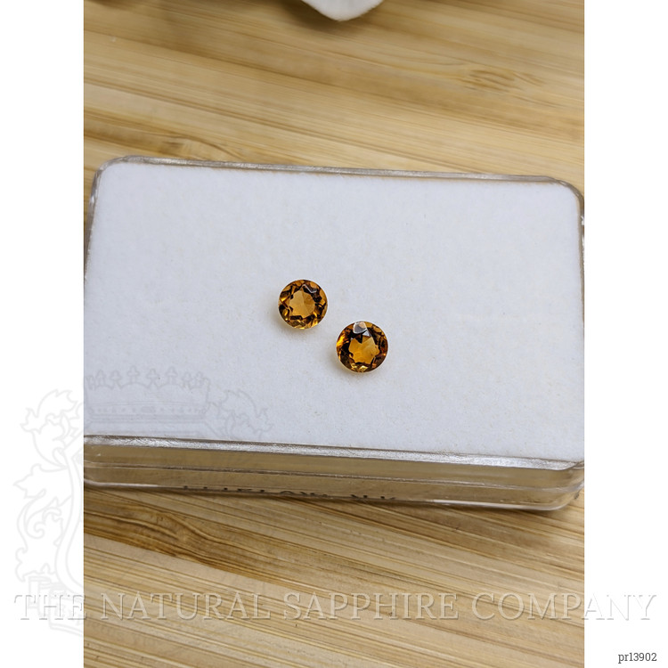 0.88 Ct.Tw. Yellowish Orange Madeira Citrine Pair from Brazil