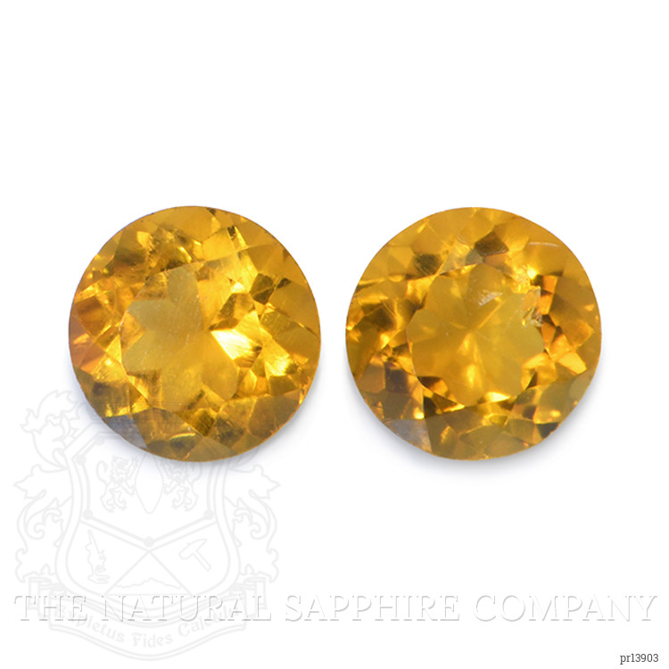 0.87 Ct.Tw. Yellowish Orange Madeira Citrine Pair from Brazil