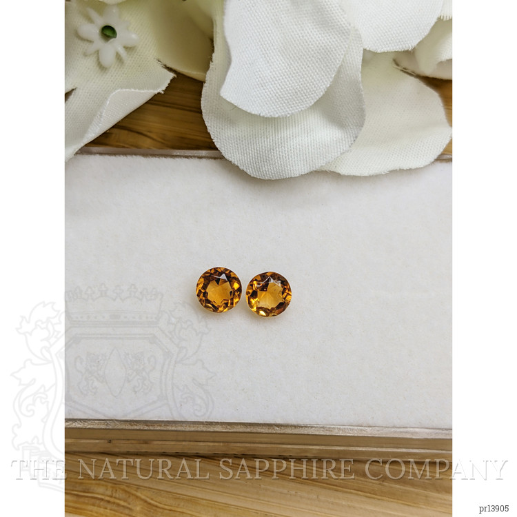 0.86 Ct.Tw. Yellowish Orange Madeira Citrine Pair from Brazil