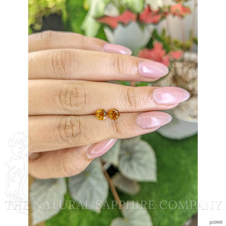 0.86 Ct.Tw. Yellowish Orange Madeira Citrine Pair from Brazil