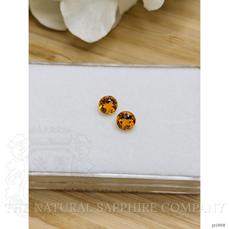0.90 Ct.Tw. Yellowish Orange Madeira Citrine Pair from Brazil