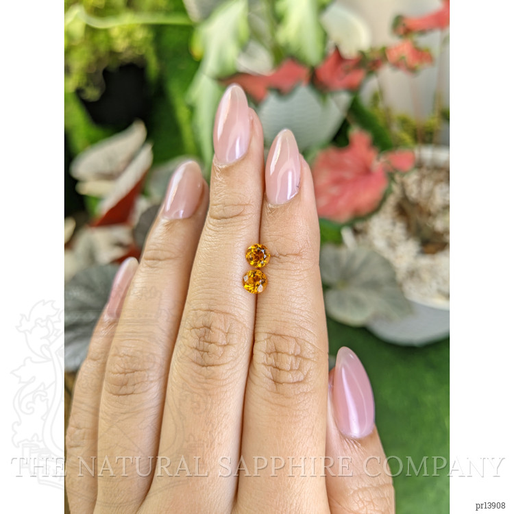 0.90 Ct.Tw. Yellowish Orange Madeira Citrine Pair from Brazil