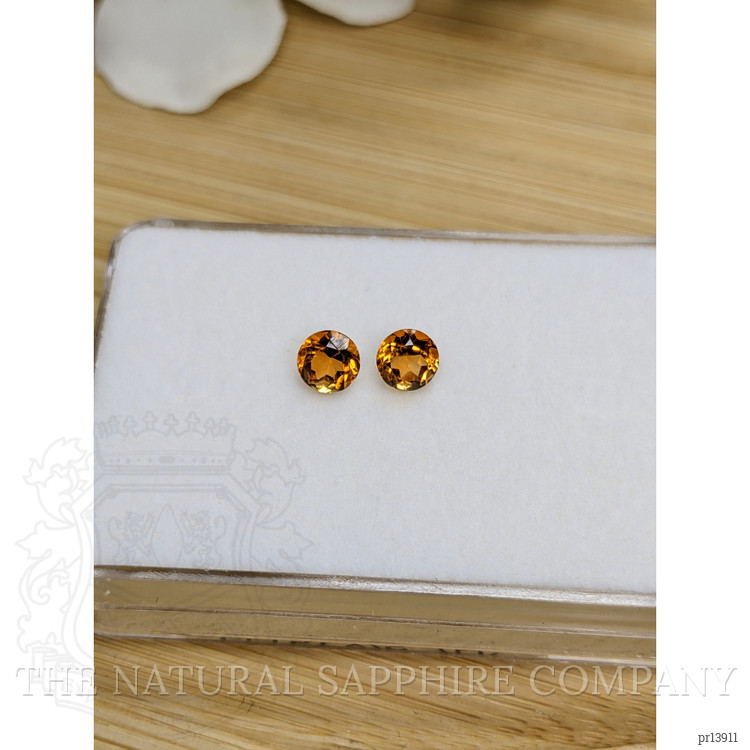 0.92 Ct.Tw. Yellowish Orange Madeira Citrine Pair from Brazil