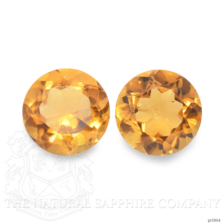 0.87 Ct.Tw. Yellowish Orange Madeira Citrine Pair from Brazil