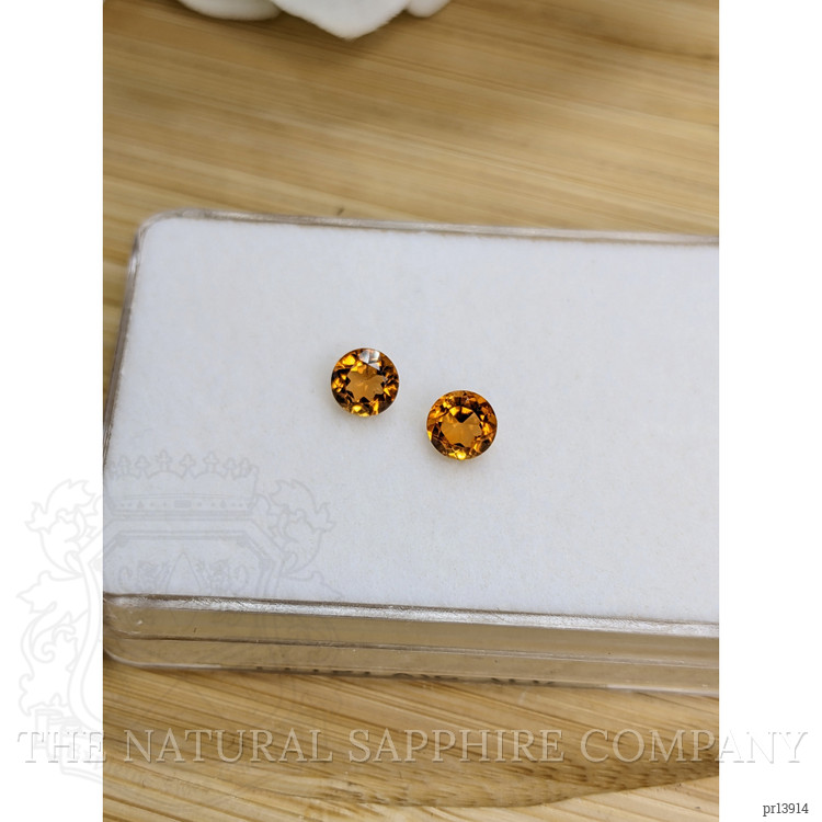0.87 Ct.Tw. Yellowish Orange Madeira Citrine Pair from Brazil