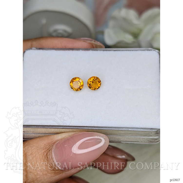 0.90 Ct.Tw. Yellowish Orange Madeira Citrine Pair from Brazil