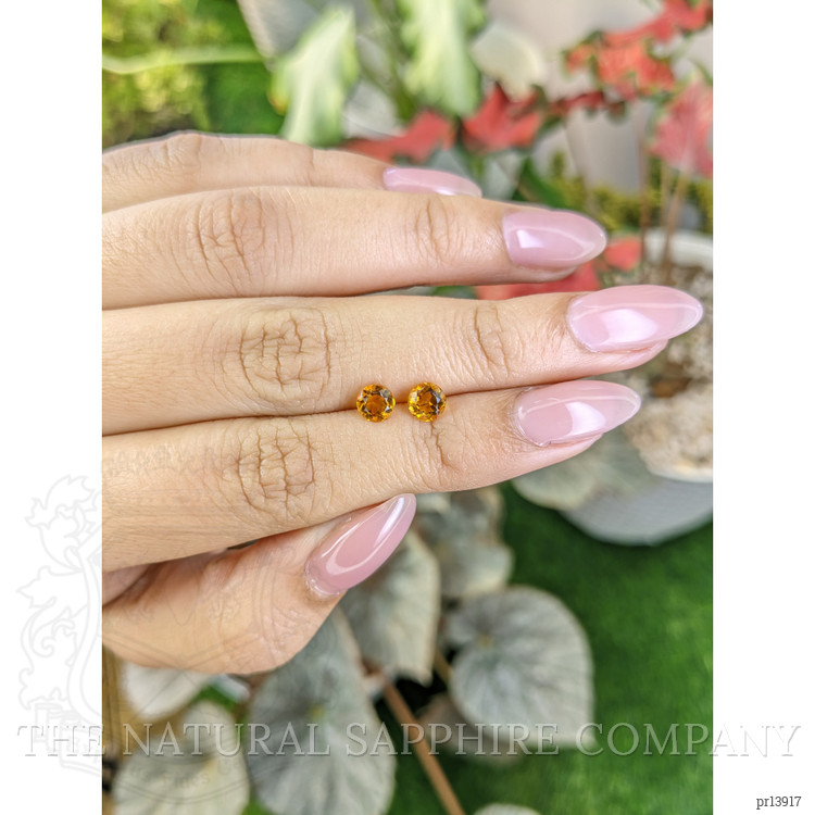 0.90 Ct.Tw. Yellowish Orange Madeira Citrine Pair from Brazil