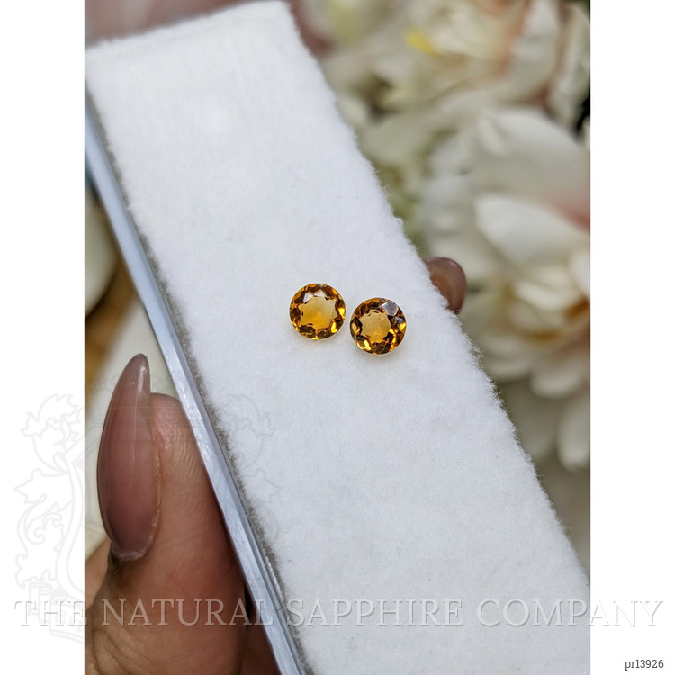 0.78 Ct.Tw. Yellowish Orange Madeira Citrine Pair from Brazil