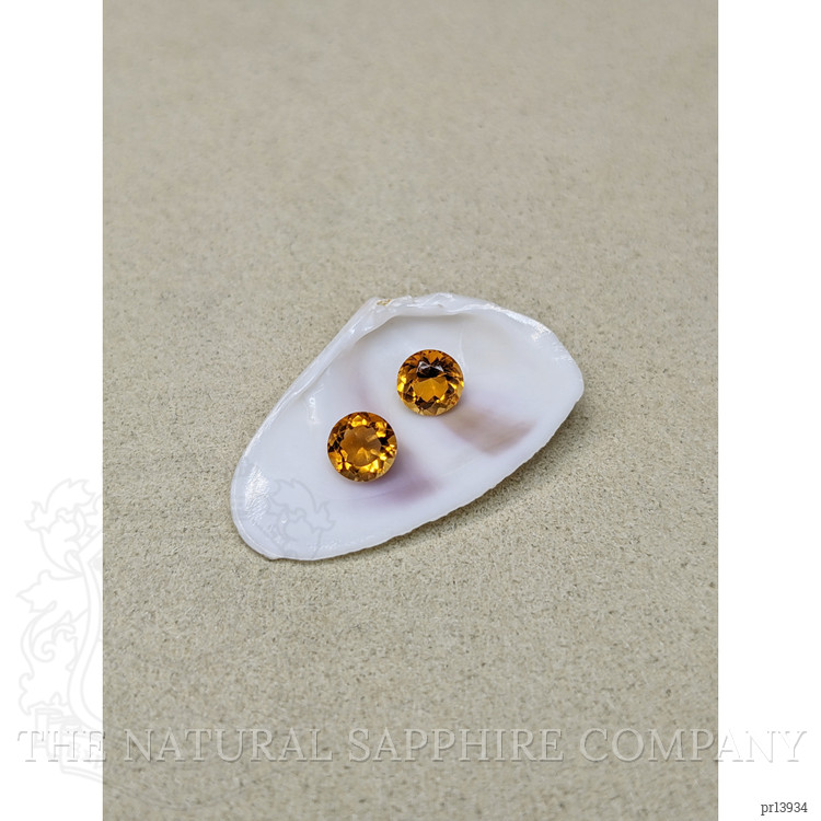 0.98 Ct.Tw. Yellowish Orange Madeira Citrine Pair from Brazil