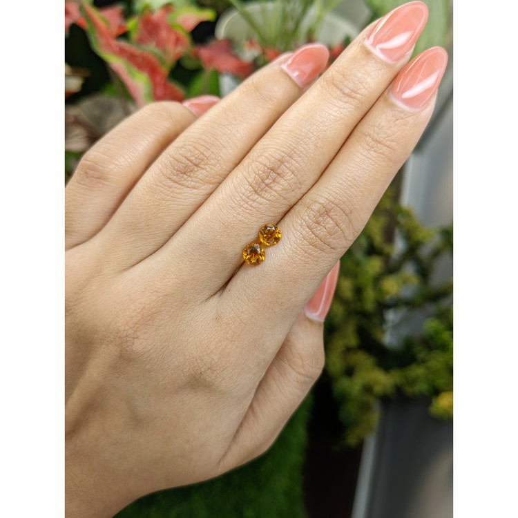 0.98 Ct.Tw. Yellowish Orange Madeira Citrine Pair from Brazil