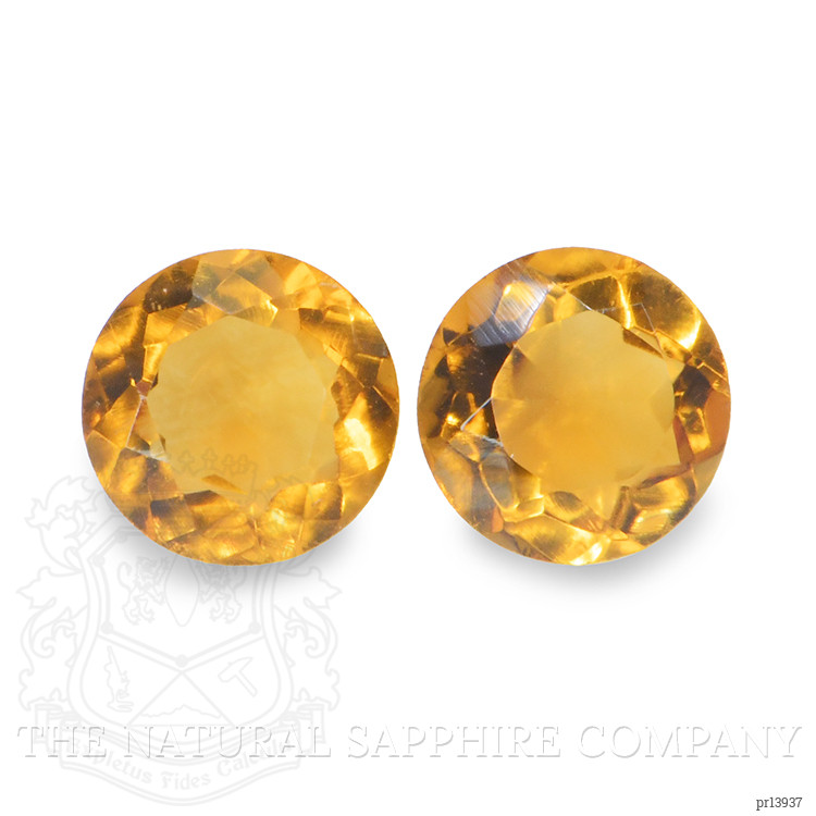0.82 Ct.Tw. Orangish Yellow Madeira Citrine Pair from Brazil