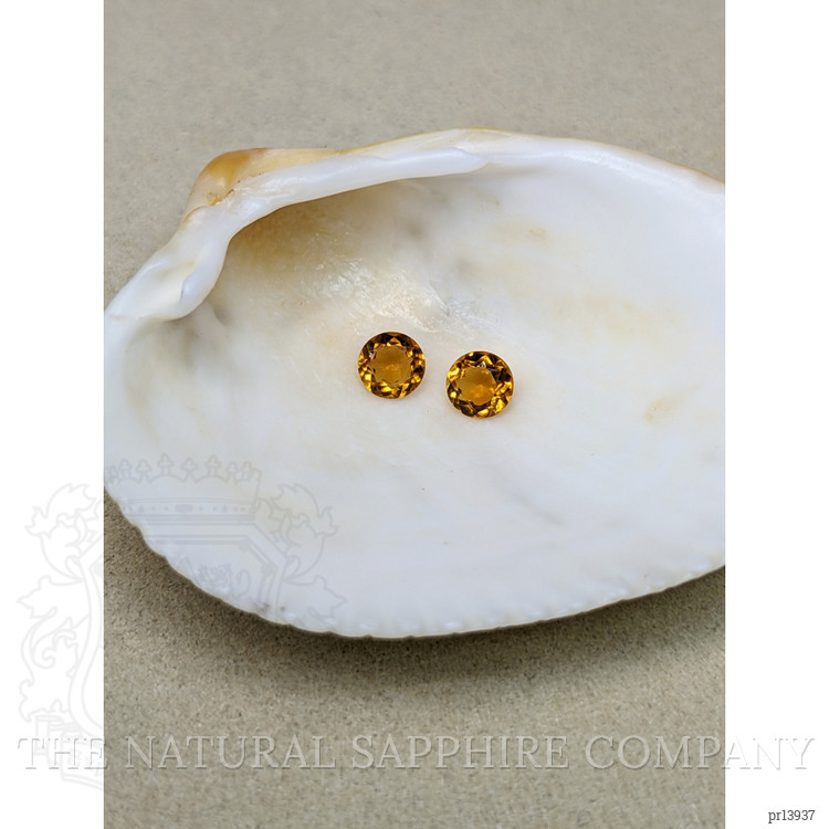 0.82 Ct.Tw. Orangish Yellow Madeira Citrine Pair from Brazil