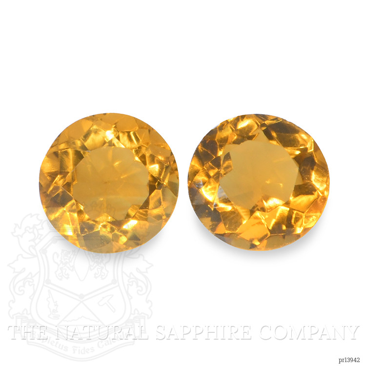 0.91 Ct.Tw. Orangish Yellow Madeira Citrine Pair from Brazil