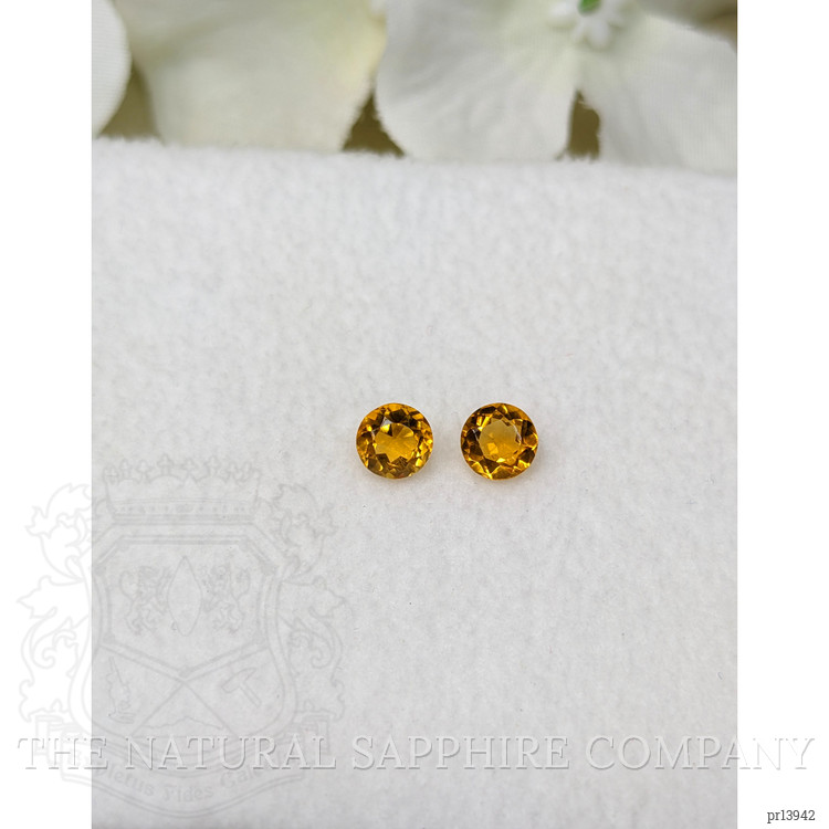 0.91 Ct.Tw. Orangish Yellow Madeira Citrine Pair from Brazil