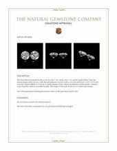 2.20 Ct.Tw.Total Carat Weight White Zircon Pair from Ceylon (Sri Lanka) Appraisal