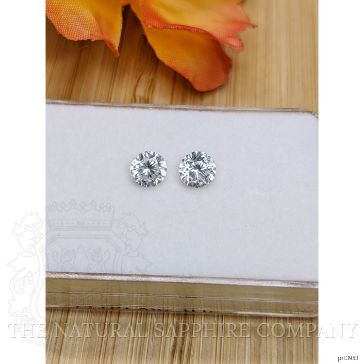 2.20 Ct.Tw. White Zircon Pair from Ceylon (Sri Lanka)