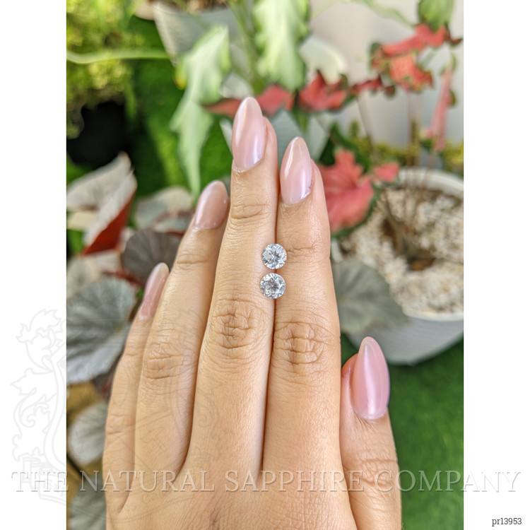 2.20 Ct.Tw. White Zircon Pair from Ceylon (Sri Lanka)