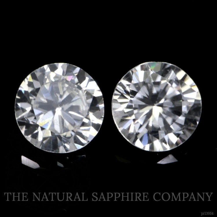 2.08 Ct.Tw. White Zircon Pair from Ceylon (Sri Lanka)
