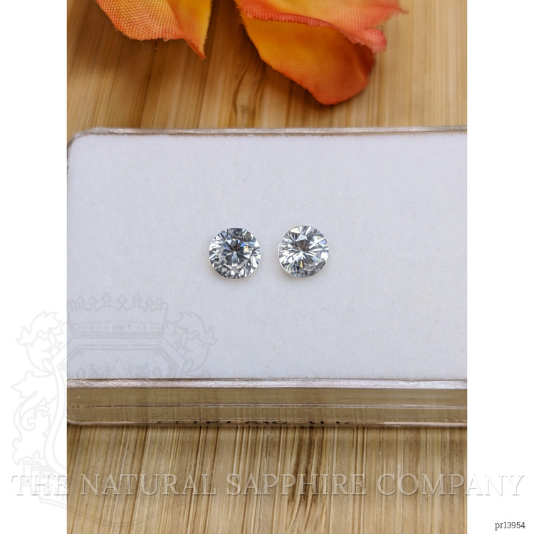 2.08 Ct.Tw. White Zircon Pair from Ceylon (Sri Lanka)