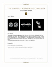 2.23 Ct.Tw.Total Carat Weight White Zircon Pair from Ceylon (Sri Lanka) Appraisal