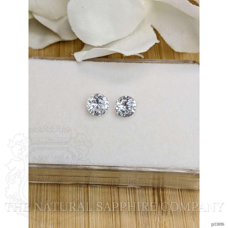 2.22 Ct.Tw. White Zircon Pair from Ceylon (Sri Lanka)