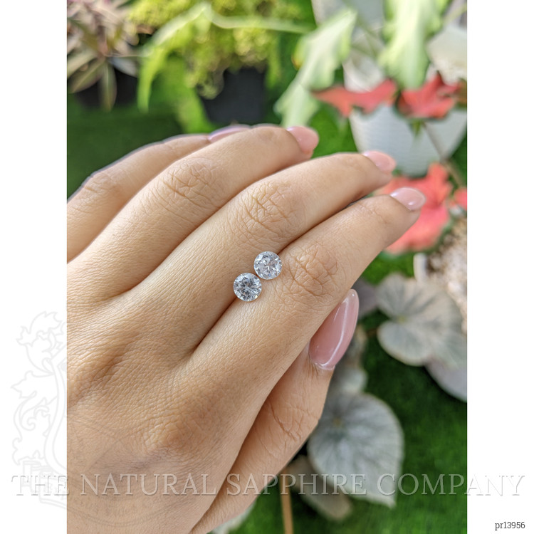 2.22 Ct.Tw. White Zircon Pair from Ceylon (Sri Lanka)