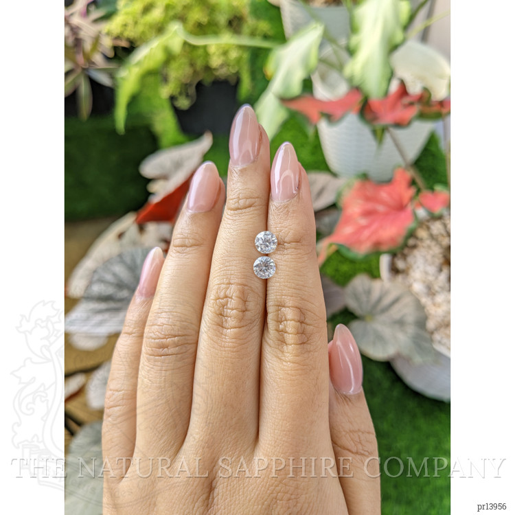 2.22 Ct.Tw. White Zircon Pair from Ceylon (Sri Lanka)