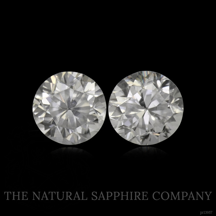 2.49 Ct.Tw. White Zircon Pair from Ceylon (Sri Lanka)