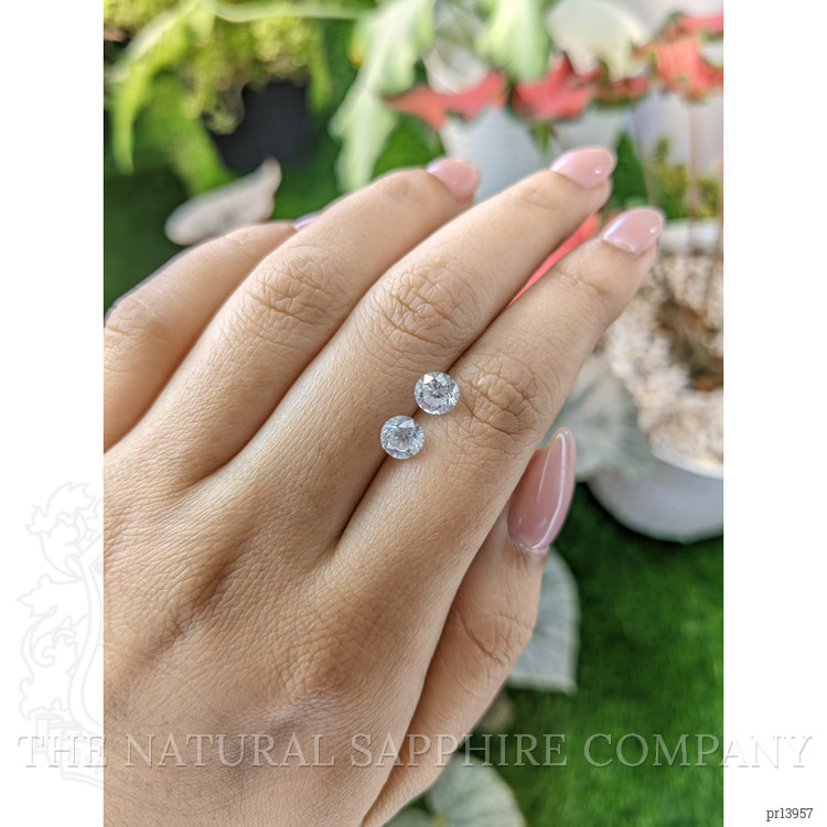 2.49 Ct.Tw. White Zircon Pair from Ceylon (Sri Lanka)