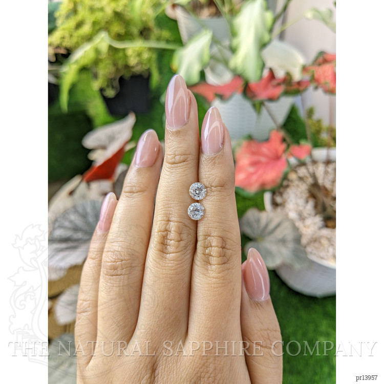 2.49 Ct.Tw. White Zircon Pair from Ceylon (Sri Lanka)