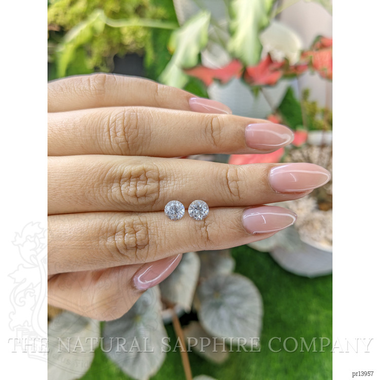 2.49 Ct.Tw. White Zircon Pair from Ceylon (Sri Lanka)