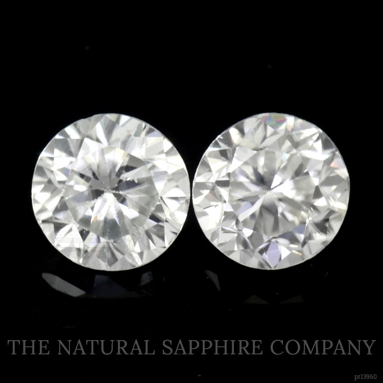 2.40 Ct.Tw. White Zircon Pair from Ceylon (Sri Lanka)