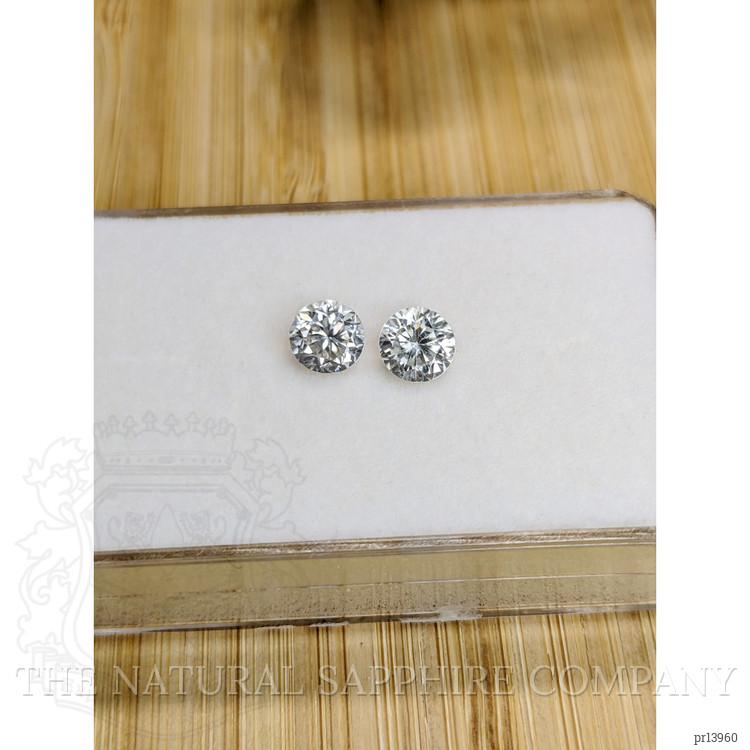 2.40 Ct.Tw. White Zircon Pair from Ceylon (Sri Lanka)