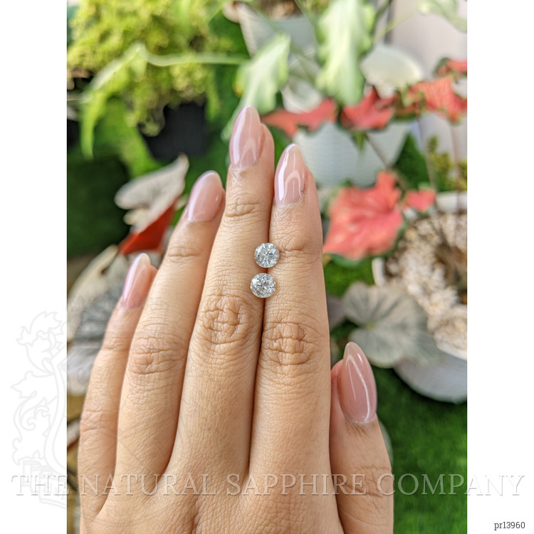 2.40 Ct.Tw. White Zircon Pair from Ceylon (Sri Lanka)
