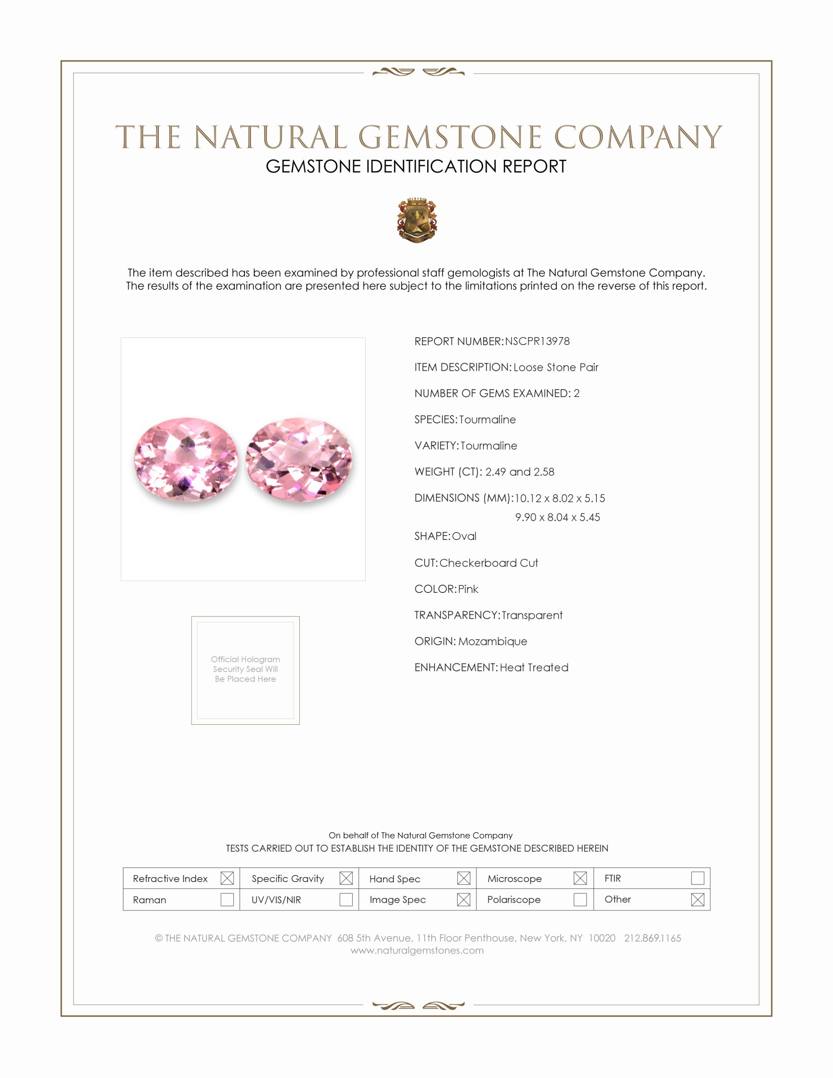 5.07 Ct.Tw. Pink Tourmaline Pair from Mozambique