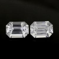 2.43 Ct.Tw.Total Carat Weight White Sapphire Pair from Ceylon (Sri Lanka) Video