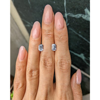 2.43&nbsp;Ct.Tw.Total Carat Weight White Sapphire Pair from Ceylon (Sri Lanka) Life Style