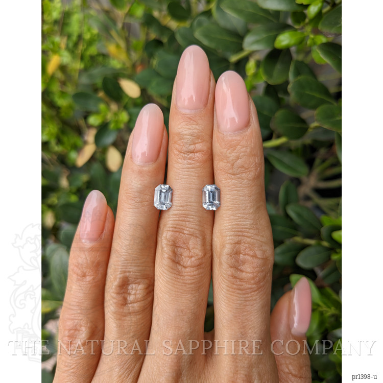 2.43 Ct.Tw. White Sapphire Pair from Ceylon (Sri Lanka)