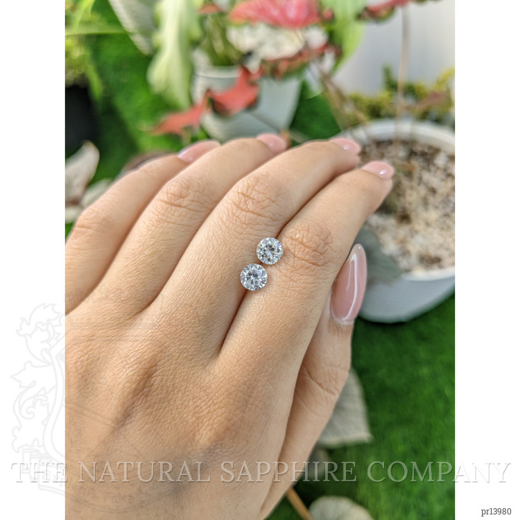 2.25 Ct.Tw. White Zircon Pair from Ceylon (Sri Lanka)