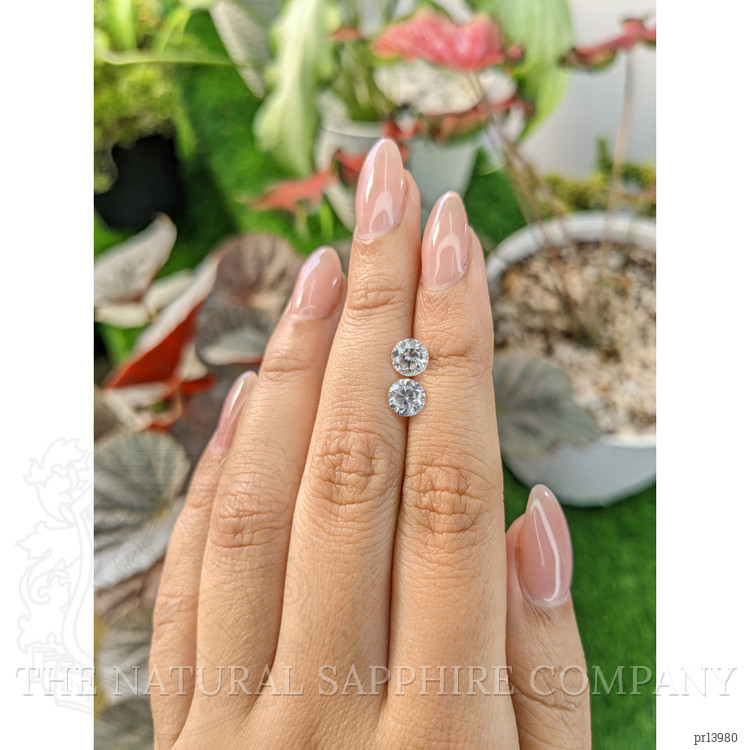 2.25 Ct.Tw. White Zircon Pair from Ceylon (Sri Lanka)