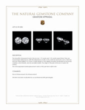 2.42 Ct.Tw.Total Carat Weight White Zircon Pair from Ceylon (Sri Lanka) Appraisal