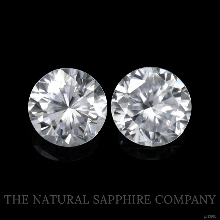 2.42 Ct.Tw. White Zircon Pair from Ceylon (Sri Lanka)
