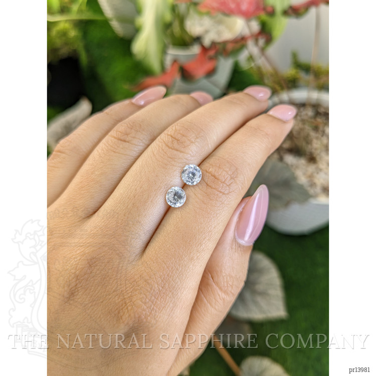 2.42 Ct.Tw. White Zircon Pair from Ceylon (Sri Lanka)