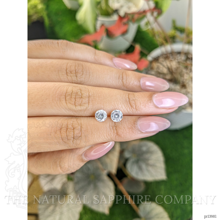 2.42 Ct.Tw. White Zircon Pair from Ceylon (Sri Lanka)