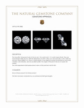 2.18 Ct.Tw.Total Carat Weight White Zircon Pair from Ceylon (Sri Lanka) Appraisal