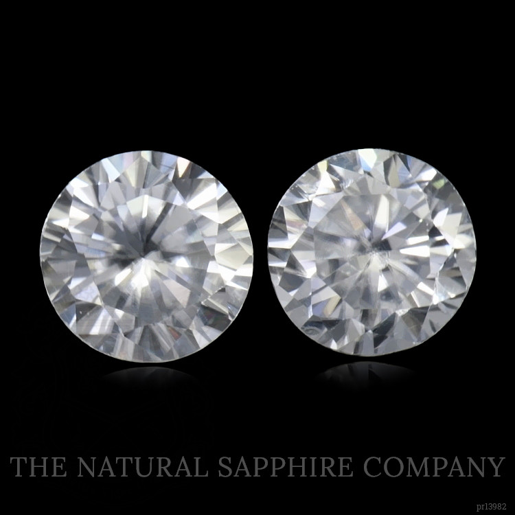 2.18 Ct.Tw. White Zircon Pair from Ceylon (Sri Lanka)