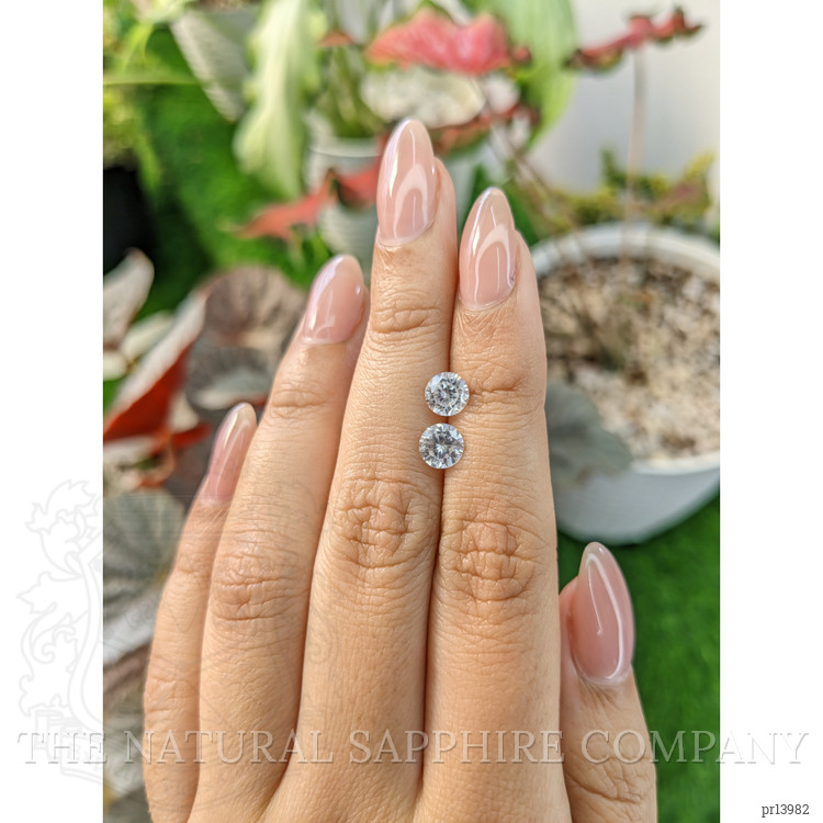 2.18 Ct.Tw. White Zircon Pair from Ceylon (Sri Lanka)