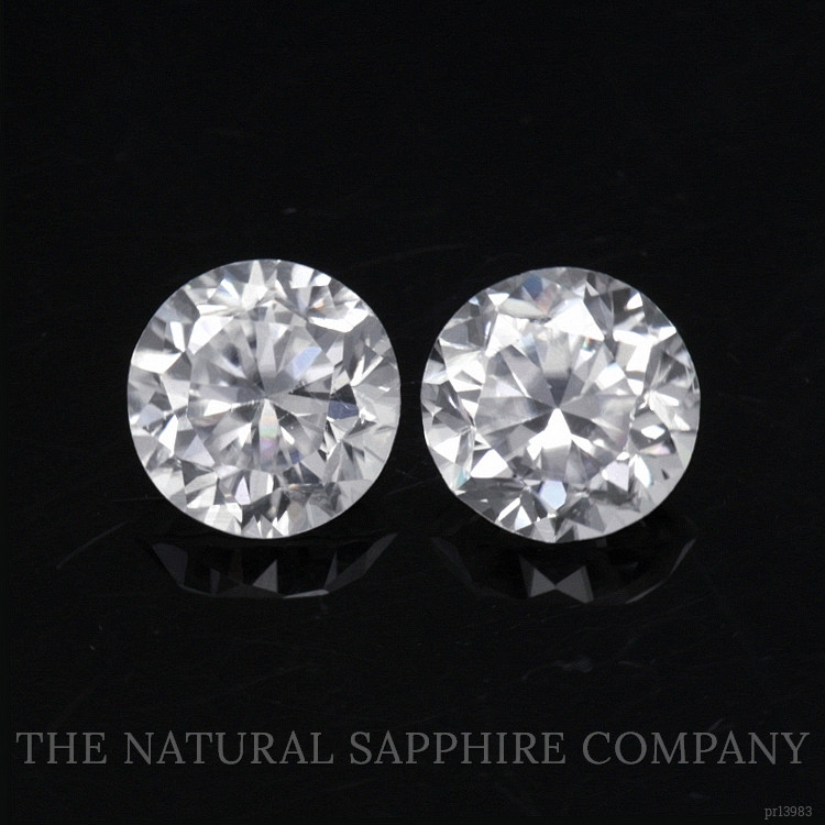 2.38 Ct.Tw. White Zircon Pair from Ceylon (Sri Lanka)