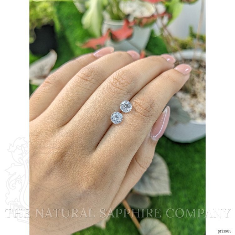 2.38 Ct.Tw. White Zircon Pair from Ceylon (Sri Lanka)